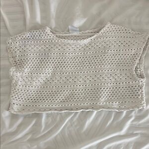 Zara Cream Crochet Crop Top